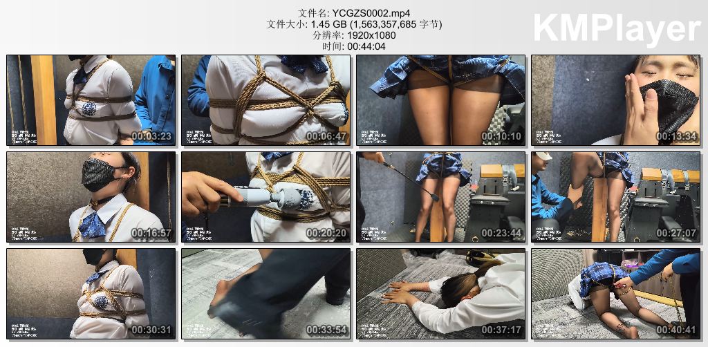 雨辰工作室0002_黑丝小Q犬立柱绑缚强高调教 K9套装 鞭打TK.jpg